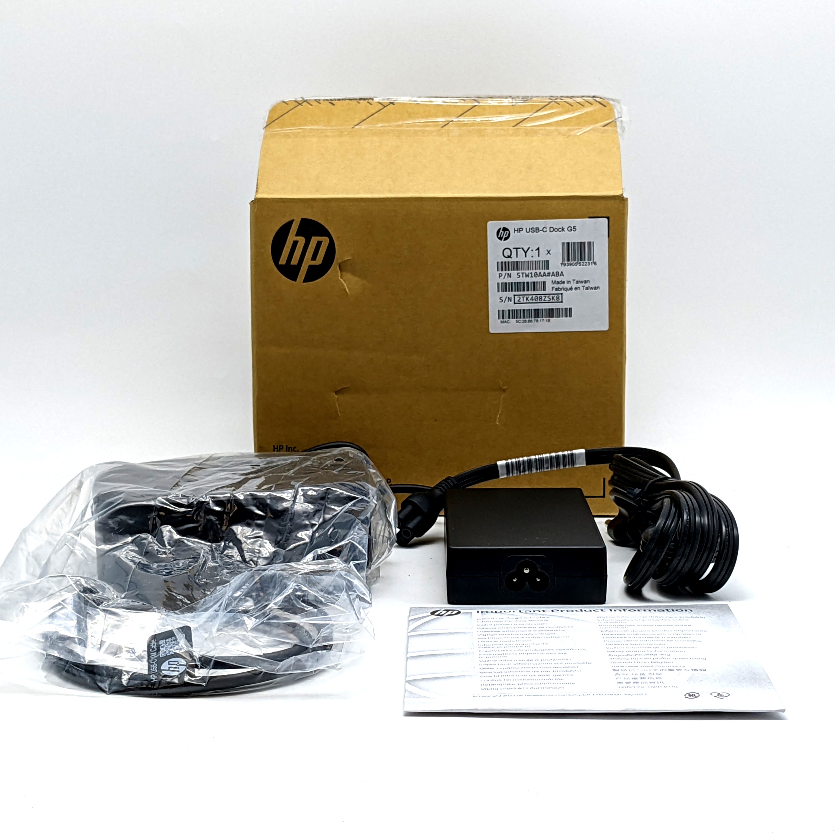 HP USB-C G5 Docking Station In Black Increased Connectivity 5TW10AA#ABA