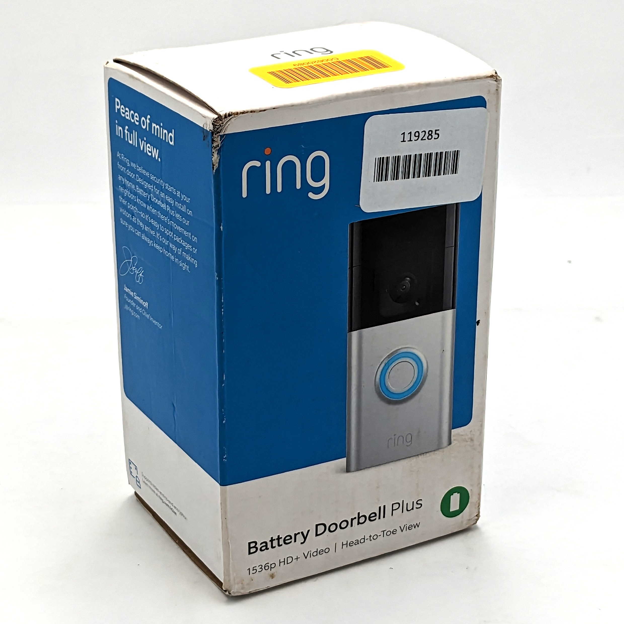 Ring Battery Doorbell Plus Wireless 1536p HD+ Video - Silver