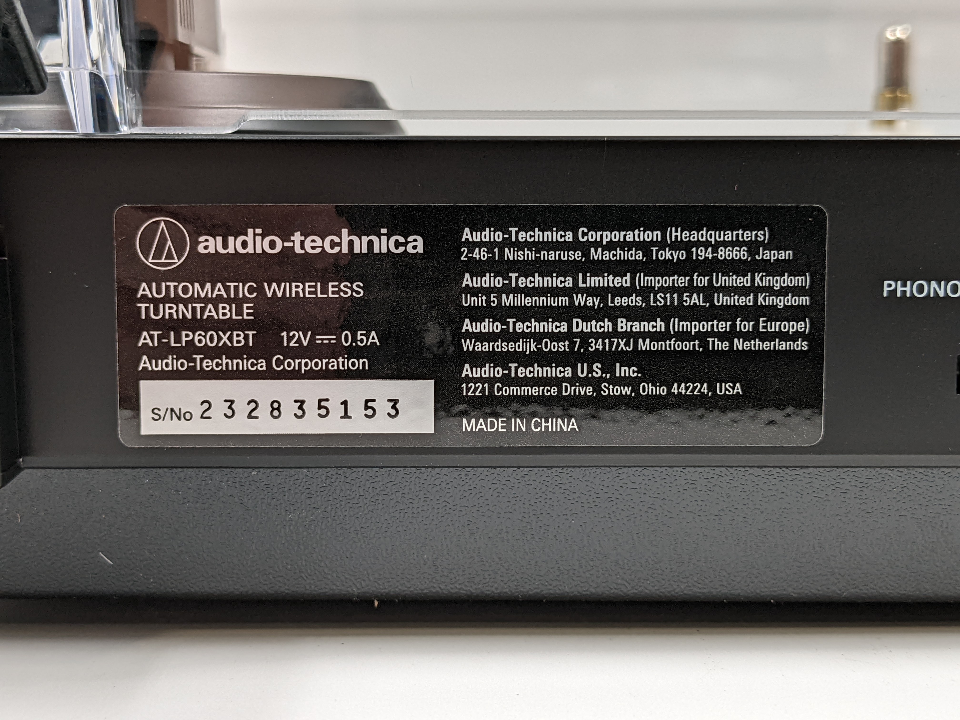 Audio-Technica AT-LP60XBT-BK Fully Automatic Wireless Belt-Drive Turntable
